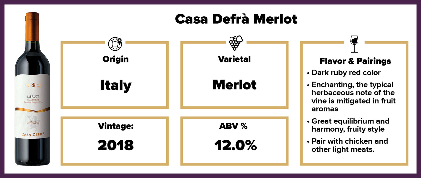 Casa Defrà Merlot IGT Tre Venezie 2018