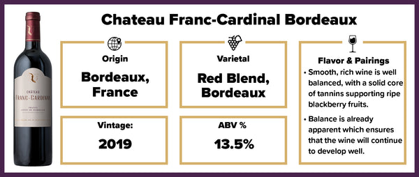 Chateau Franc-Cardinal Bordeaux 2019 – Splash Wines