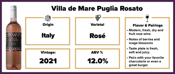 Villa di Mare Puglia Rosato 2021 – Splash Wines