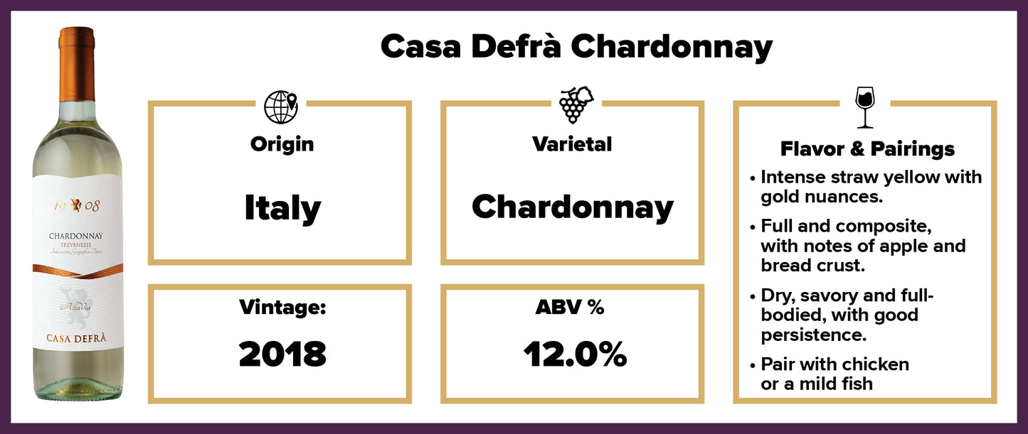Casa Defrà Chardonnay IGT Tre Venezie 2018