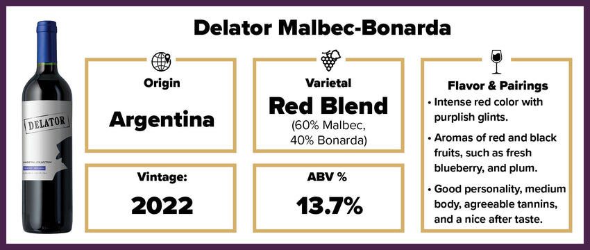 $6.99 Delator Malbec-Bonarda 2022