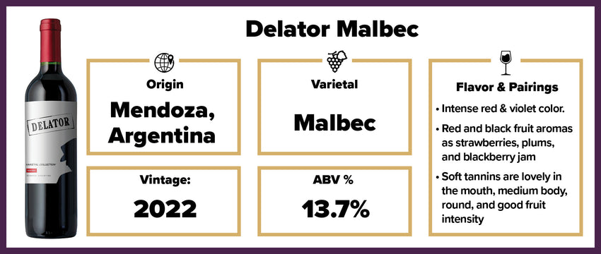 $6.99 Delator Mendoza Malbec 2022