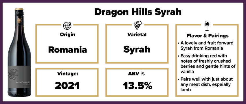 $7.99 Dragon Hills Syrah 2021