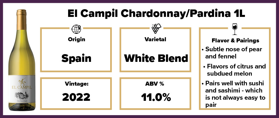 El Campil Chardonnay/Pardina 1L 2022