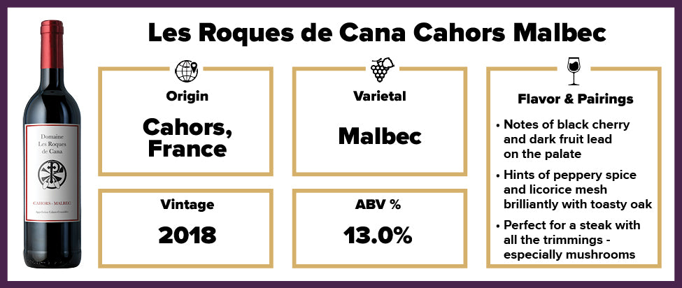 Les Roques de Cana Cahors Malbec 2018