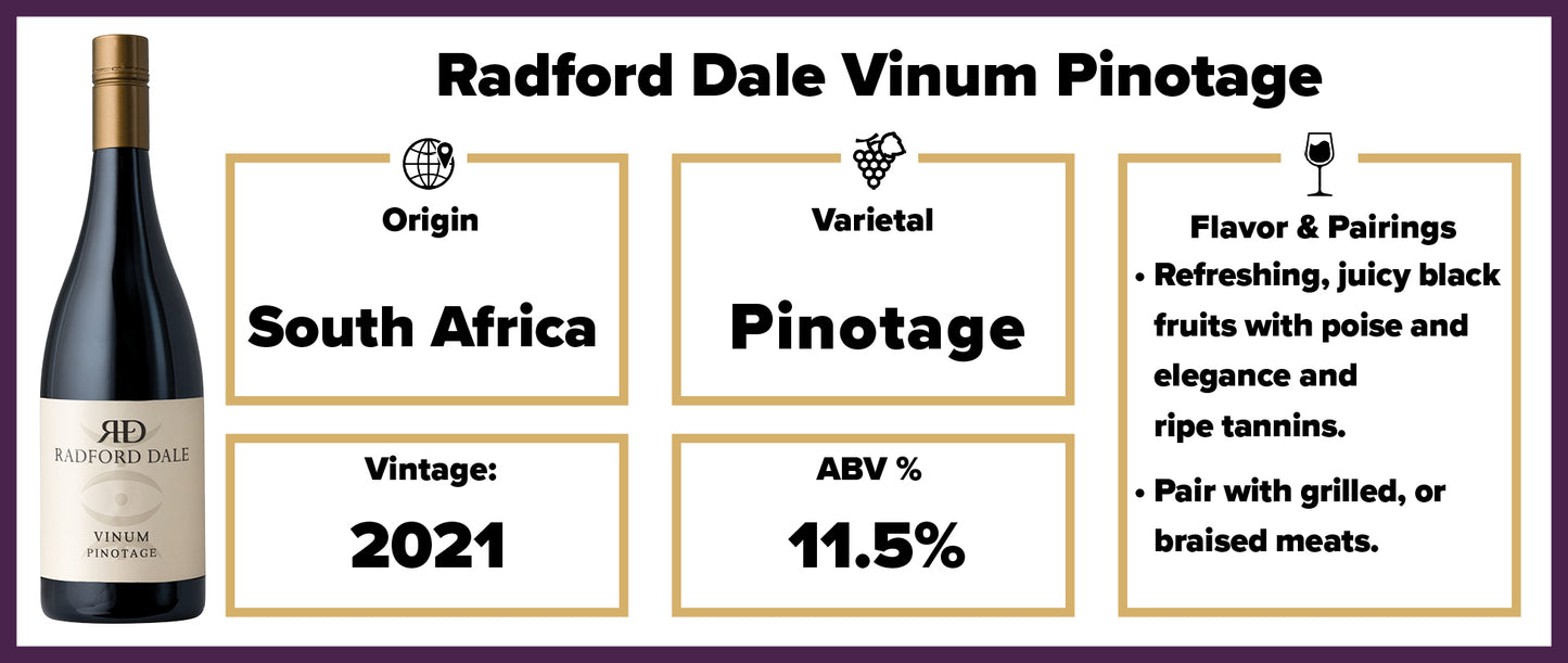 Radford Dale Vinum Pinotage 2021