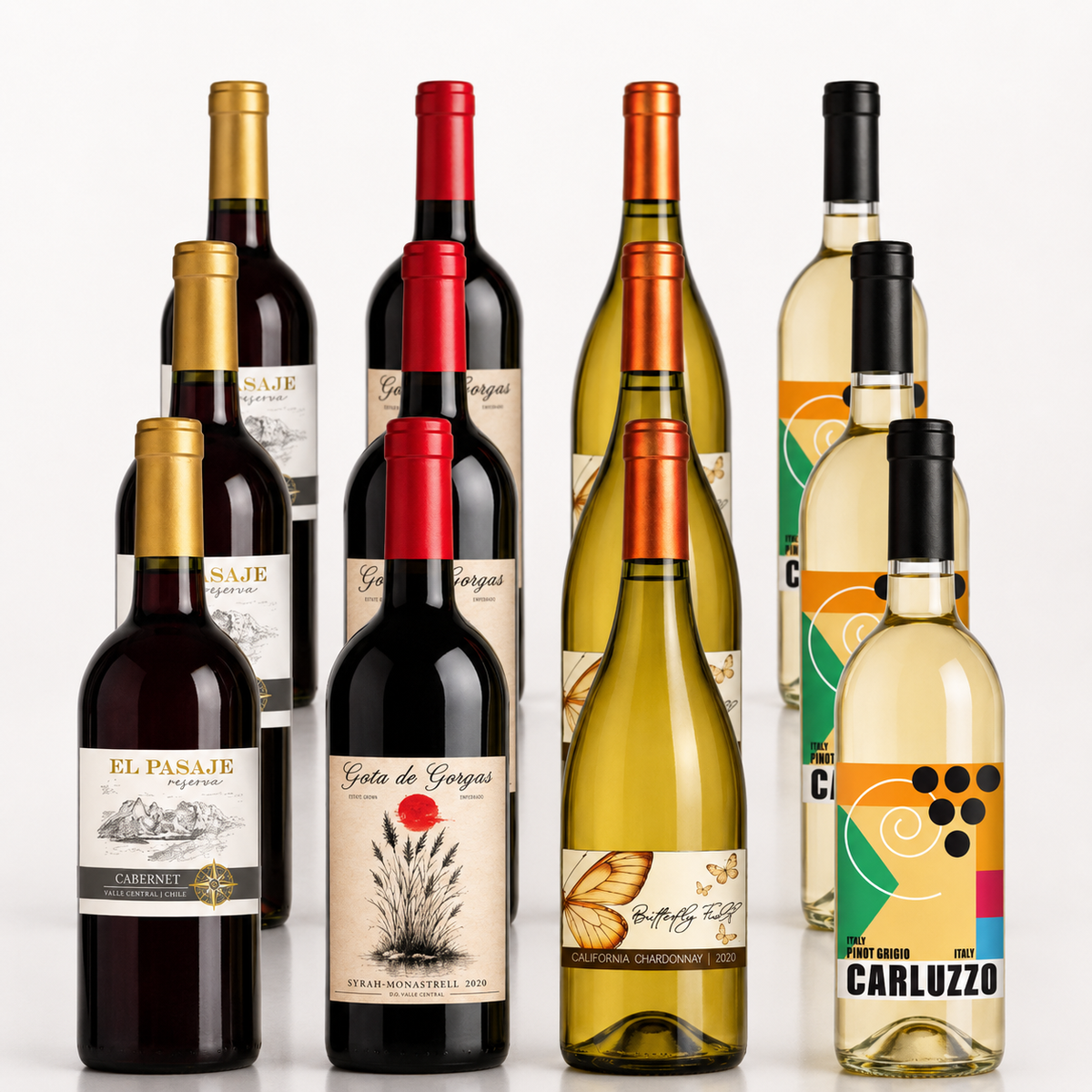 Vino Voyage Award Winning Wines 12 Bottle Set Red & White