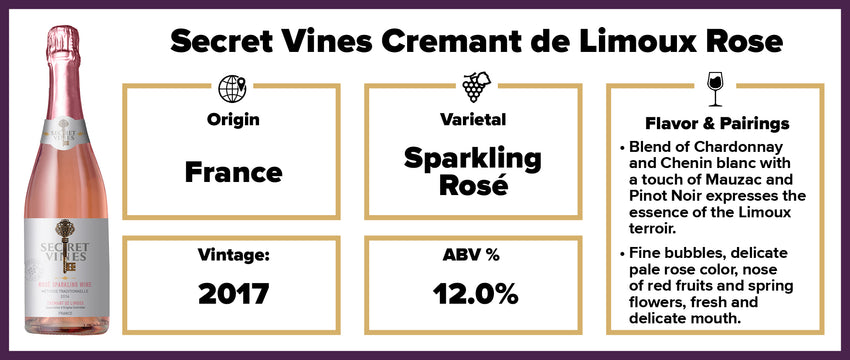 Secret Vines Cremant de Limoux Rose 2017