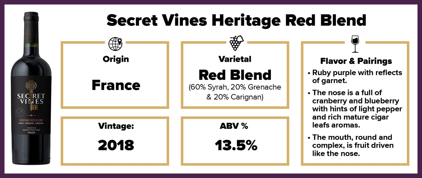 Secret Vines Heritage Red Blend 2017