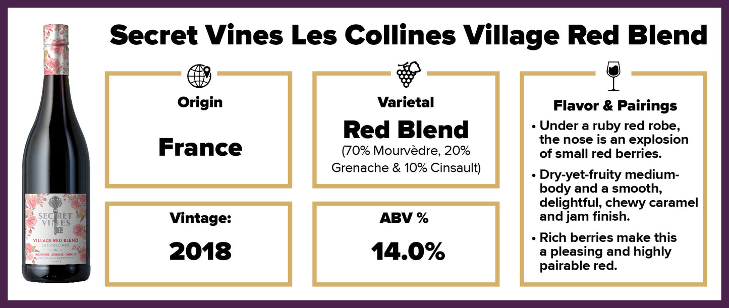 Secret Vines Les Collines Village Red Blend 2018