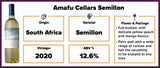 Amafu Cellars Semillon Breedekloof South Africa 2020