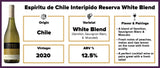 Espiritu de Chile Interipido Reserva White Blend 2020