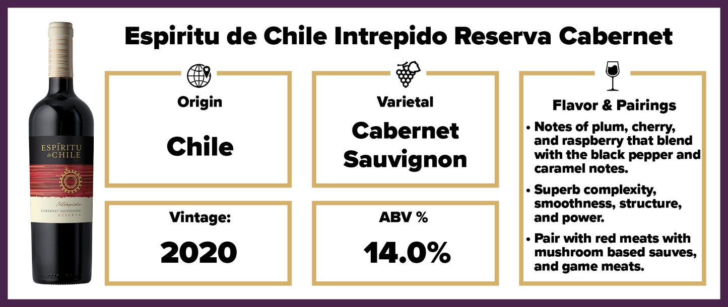 Espiritu de Chile Intrepido Reserva Cabernet 2020