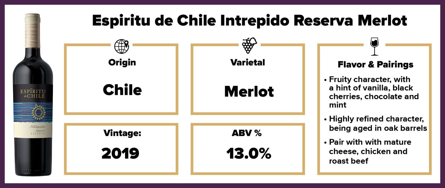 Espiritu de Chile Intrepido Reserva Merlot 2019
