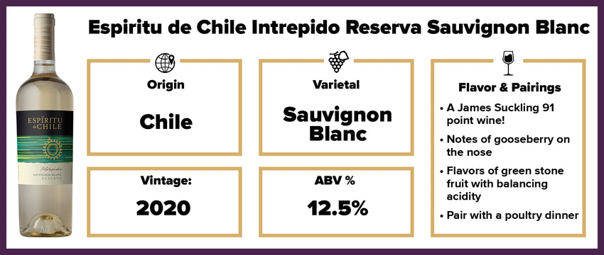 Espiritu de Chile Intrepido Reserva Sauvignon Blanc 2020