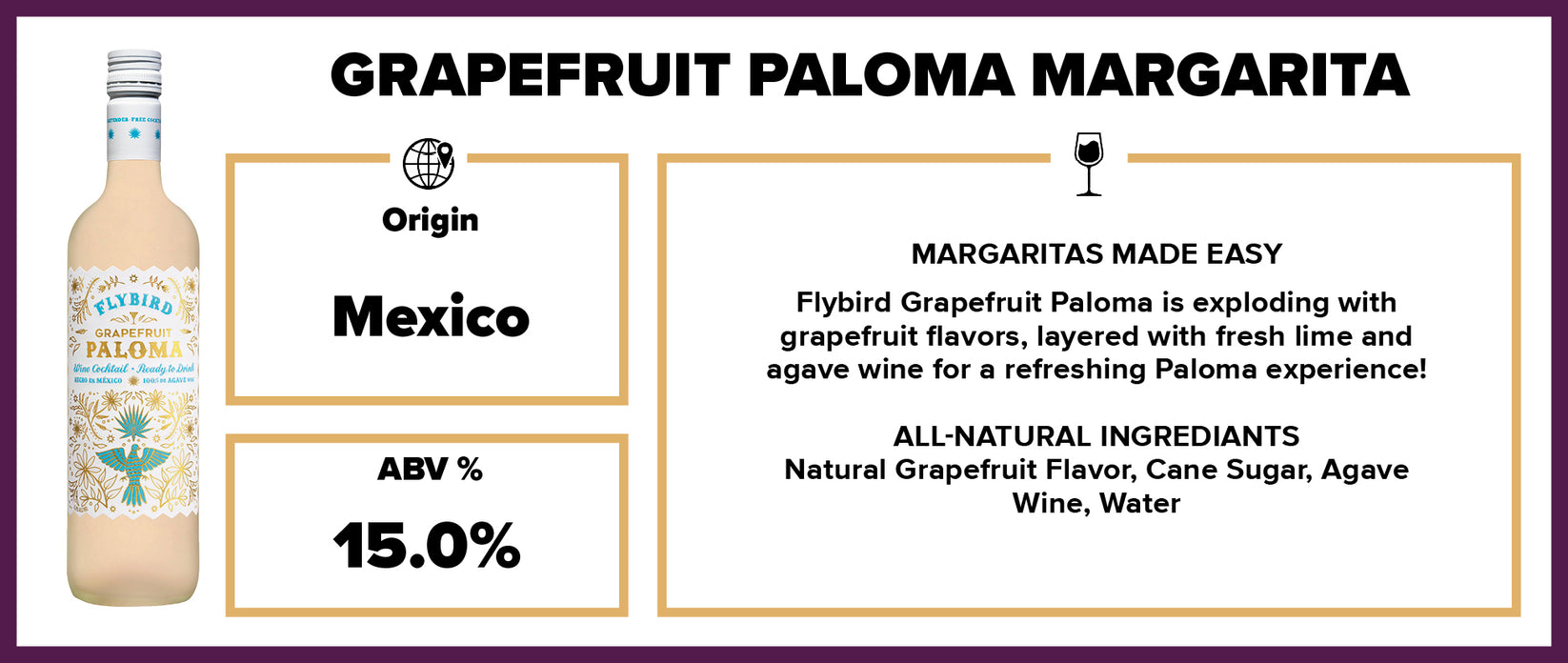 Flybird Grapefruit Paloma Splash Wines