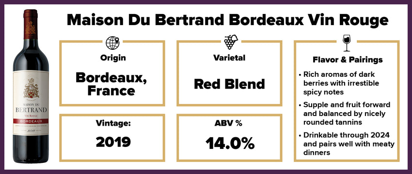 Maison Du Bertrand Bordeaux Vin Rouge 2019