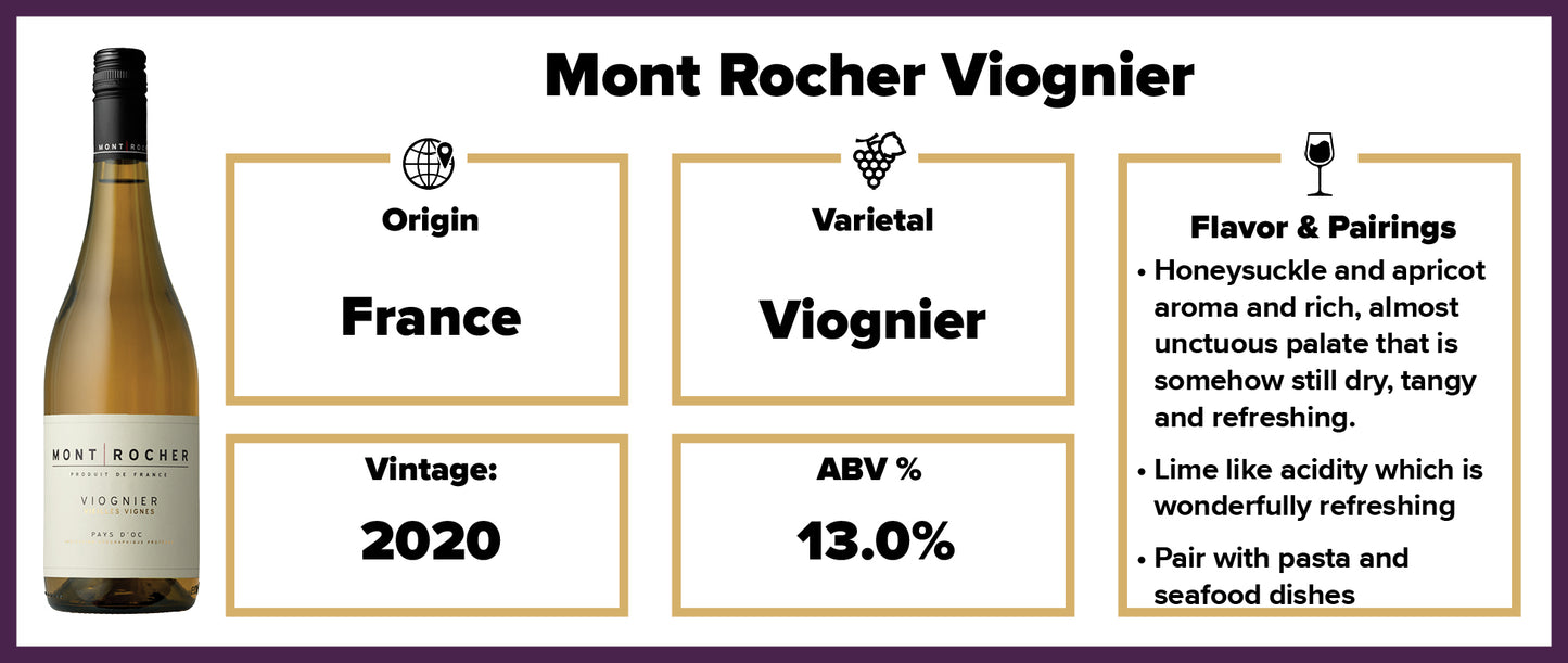 Mont Rocher Viognier 2020 Pays d'Oc