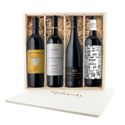 CELLAR: Splash Wines Wooden 4-Pack Gift Box