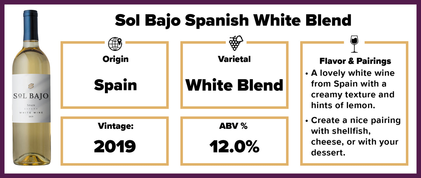 Sol Bajo Spanish White Blend 2019