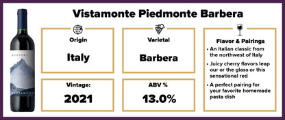 Vistamonte Piedmonte Barbera 2021